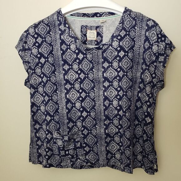 LUCKY BRAND OVERSIZED BOHEMIAN TEE TOP SIZE SMALL/MEDIUM - Picture 1 of 5